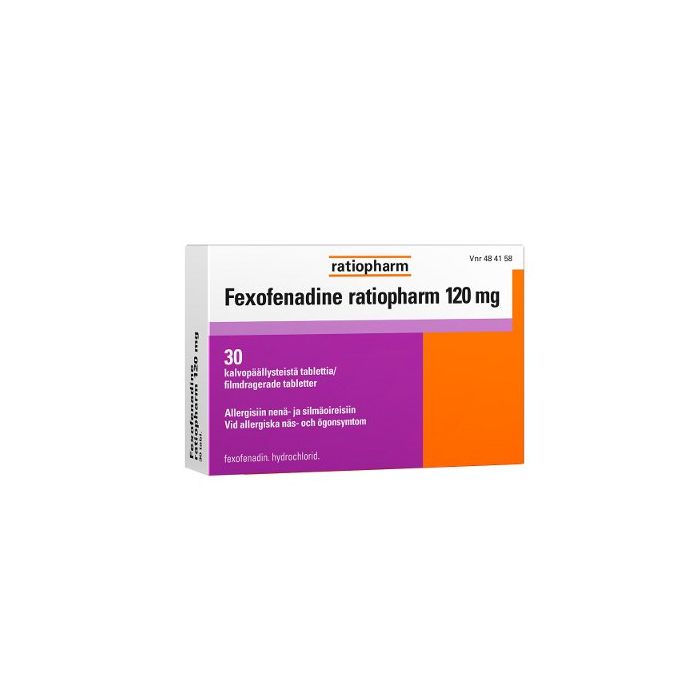 FEXOFENADINE RATIOPHARM tabletti, kalvopäällysteinen 120 mg 30 fol kuva 2