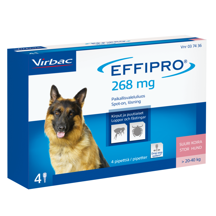 EFFIPRO paikallisvaleluliuos 268 mg (iso koira) 4 x 2.68 ml kuva 3