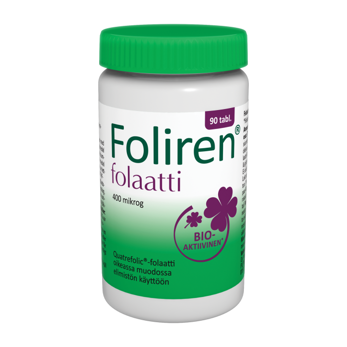 Foliren Folaatti 400 mikrog 90 tabl