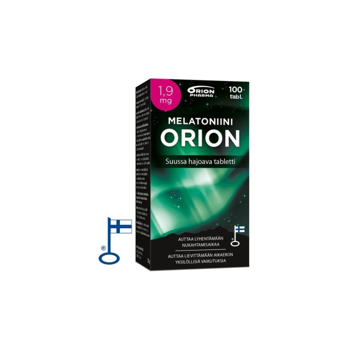 Melatoniini Orion 1,9 mg suussa hajoava 100 tabl kuva 1