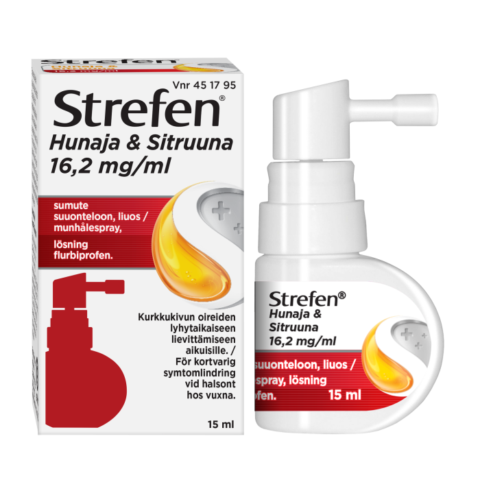 STREFEN HUNAJA & SITRUUNA sumute suuonteloon, liuos 16,2 mg/ml 15 ml kuva 2